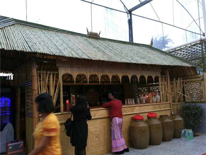 傣味餐厅竹艺吧柜